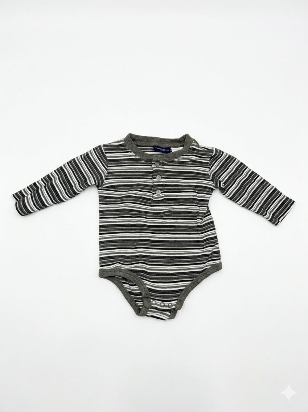 Faded Glory Green and White Striped Baby Bodysuit